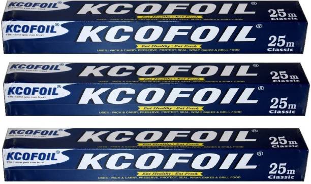 Kcofoil KCOFOIL Aluminium Foil 25mtr Aluminium Foil (Pack of 3) Aluminium Foil