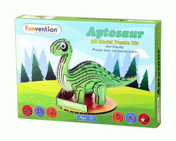 FUNVENTION for Little Scientist in Every Kid Aptosaur 3D Model Puzzle Kit -DIY Toy for Kids