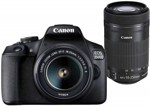 Canon EOS 1500D DSLR Camera Body Dual kit with EF-S 18-55 IS II + 55-250 IS II lens (16 GB Memory Card & Carry Case )