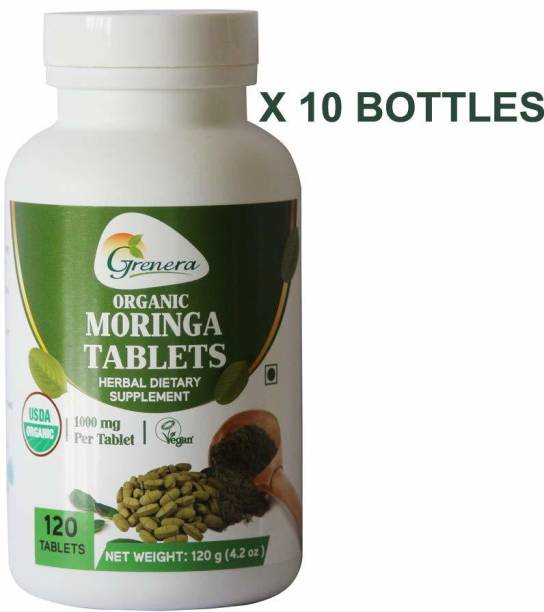 Grenera Moringa Tablets (1000mg)-120 Tablets/Bottle (Pack of 10)