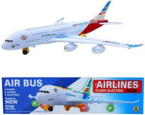 NV COLLECTION Model Airplane Airbus with Light & Music with Light & Musical For Kids