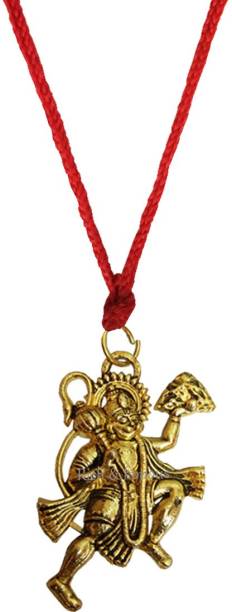 Divastri Lal kitab Religious Jewelry Pawan Putra Hanuman Bajrang Bali Pendant With Red Thread Brass Locket