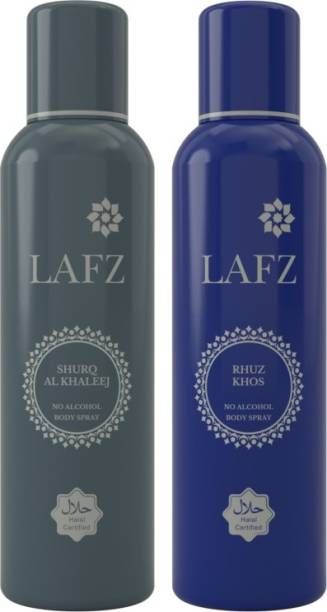 LAFZ Shurq Al Khaleej & Rhuz Khos, No Alcohol Deodorant, Halal Body Spray  -  For Men