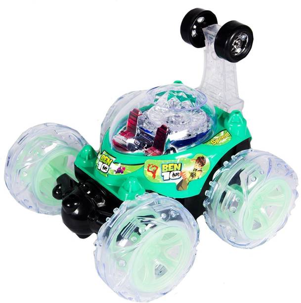 Ben 10 Remote Control Stunt Car With 360' Rotation & Led Lights and Music