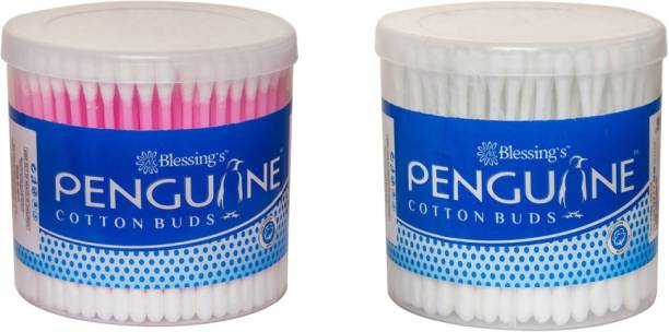 PENGUINE EAR BUDS//COTTON SWABS-COMBO OF OF 2 BOXES-400 STICKS-800 SWABS