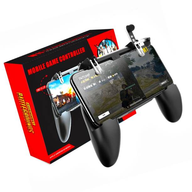 BUY SURETY Best Portable Handle Mobile Gamepad Controller with L1 R1 Trigger 5 -Angle Adjustable stand,Wide openings,Ergonomic Joystick for 4.5-6.5 inch Android iOS Phones for PUBG/Fortnite/Rules of Survival (Gamepad with Dual Trigger)  Gamepad