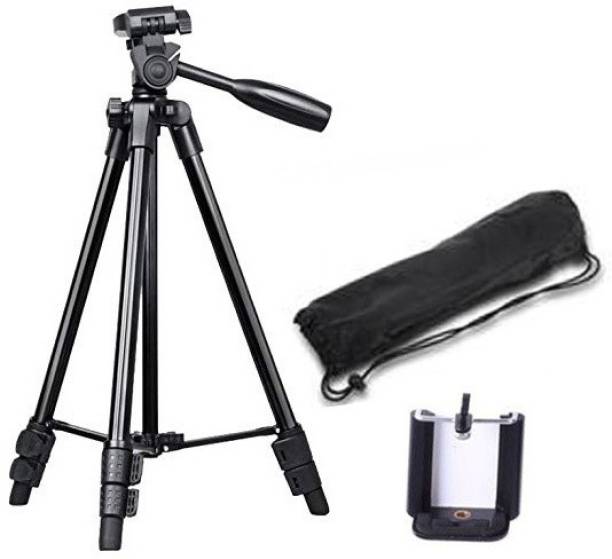 Blue Birds New Arrival Tripod Stand 360 Degree 3120 Universal Portable Digital Camera DSLR Mobile Stand Holder Lightweight Aluminum Flexible Portable Three-way Head Compatible All Smartphone Mobile Holder Best Use for Make Videos On Youtube,Tiktok,Vigo Video,Snapchat and Dubsmash Tripod