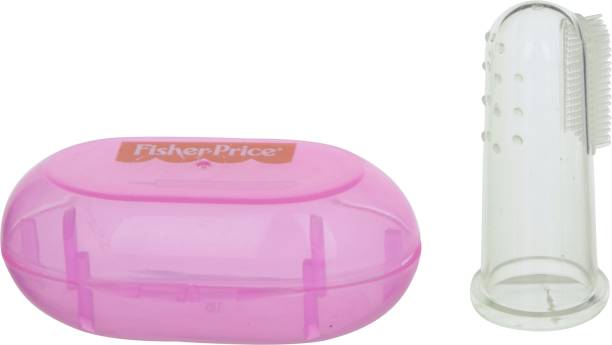 FISHER-PRICE Silicone Baby Finger-Brush with Case, Pink...