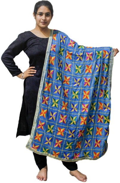 black phulkari suit