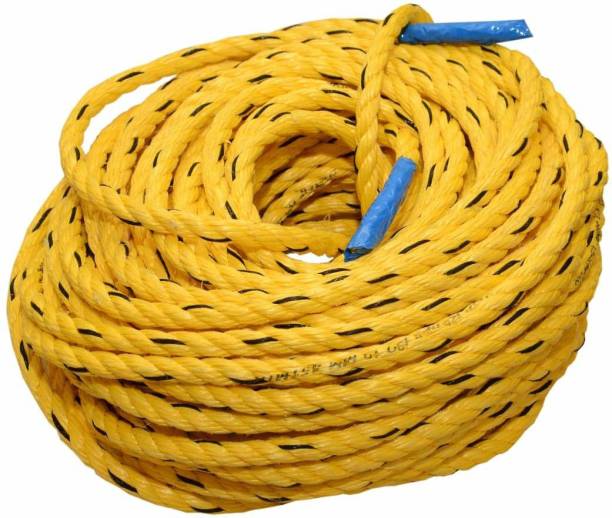 Eos Twisted Braided Cord Twine Rope String Polymore ( Yellow , 12 mm) Battle Rope