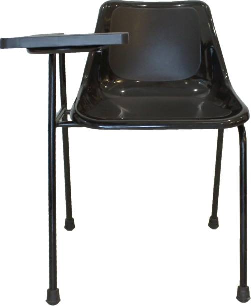 Finch Fox Student Chair with Glossy Seat & Writing Pad, Heavy 1" Inch Pipe, Anti Skid Buffer, in Black Glossy Color NA Study Arm Chair