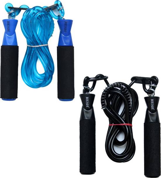 Resh (Pack of 2 pcs) Blue / Black Ball Bearing Skipping Rope