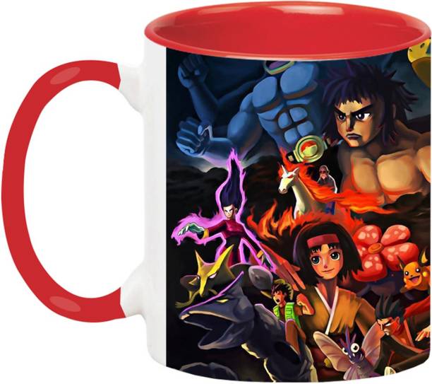 Ashvah Pokemon Cartoon -3345-Red Ceramic Coffee Mug