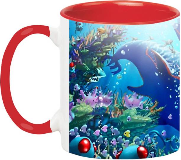 Ashvah Pokemon Cartoon -3335-Red Ceramic Coffee Mug