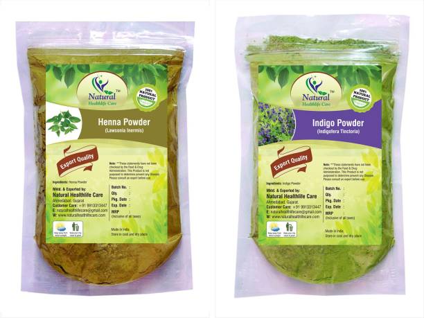 Natural Healthlife Care Natural Indigo powedr with Natural Henna Powder Combo, 227g (Pack of 2)