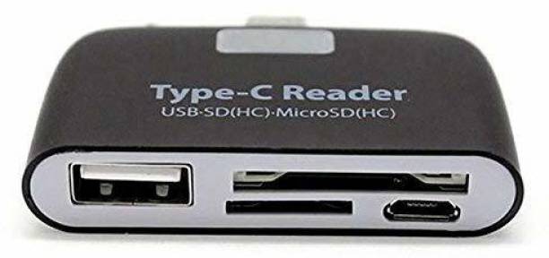 WONDERWORLD Type C to Port USB 3.0 Hub +TF SD Smart Card Reader Adapter High Speed™-Type-027 Card Reader
