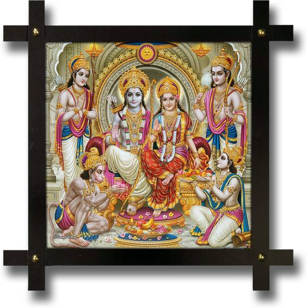 Poster N Frames Cross Wooden Frame Hand-Crafted with photo of Ram Darbar Digital Reprint 16.5 inch x 16.5 inch Painting