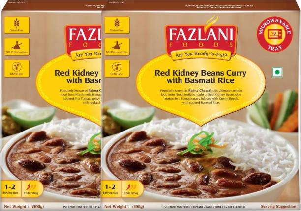 FAZLANI FOODS Ready to Eat Rajma Masala with Basmati Rice 300gm each 600 g