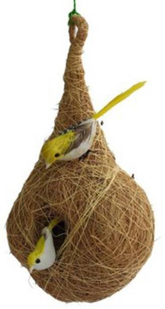 Comfort Organic COIR BIrd Nest BIG pely made by bird stiing chcal added Bird House