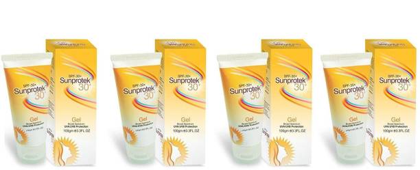 salvia SPF 30+ Sunscreen Gel With UVA/UVB Protection (100g x Pack Of 4) - SPF PA+++ PA+++
