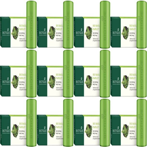 BIOTIQUE Basil And Parsley Revitalizing Body Soap, 150g (12 Pc)