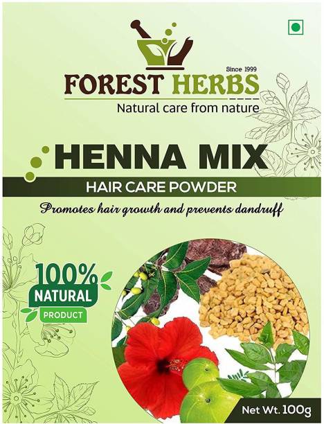 Forest Herbs 100% Pure & Natural Organic Henna Mix Powder with 5 Herbs 100Gms
