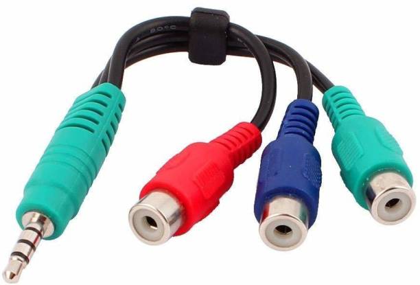 LipiWorld 3.5mm Male Plug to 3RCA 0.3 m Stereo Audio Cable