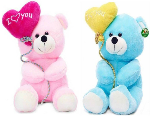 pink and blue teddy bears