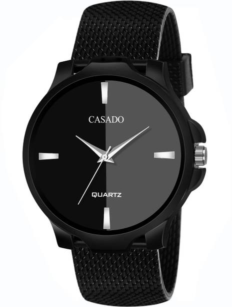 CASADO All Black Mesh Silicone Strap with Superior Dual Tone Dial Water Resistant Quartz Boys Series All Black Mesh Silicone Strap with Superior…