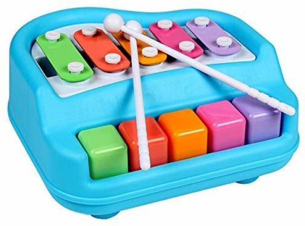 Mamamagru Musical Xylophone and Mini Piano, Non Toxic Plastic, Non-Battery, Yellow