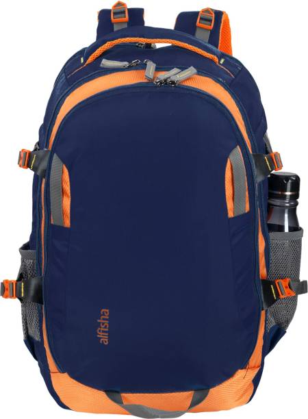 alfisha Plain Series Laptop Backpack Travel|Casual Backpack Weekender Hiking 48L-Navy Blue