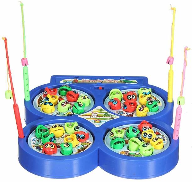 iChoice Fishing Game for Kids, Musical Fish Catching Games for Kids, Include 32 Pieces Fishes and 4 Fishing Rod