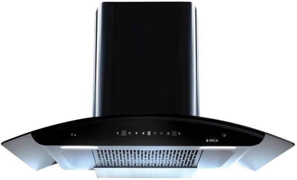 Elica WD TFL HAC 90 MS NERO with Installation Kit Included Auto Clean Wall Mounted Chimney