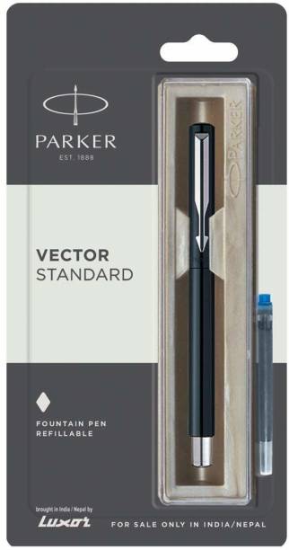 PARKER VECTOR standard BLACK with 1 Ink cart Fountain Pen