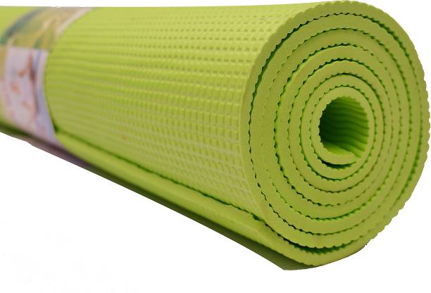 viniyoga Yoga Mat With Carry Strap 6mm Women Men Gym Anti Tear Slip (Green 2 x 6 ft ) Green 6 mm Yoga Mat