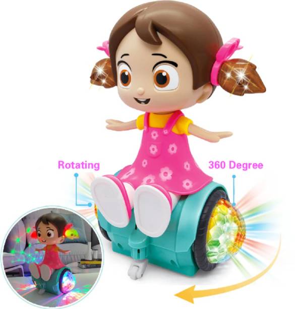 iChoice Dancing Rotating Girl with 3D Lights and Music Doll for Kids