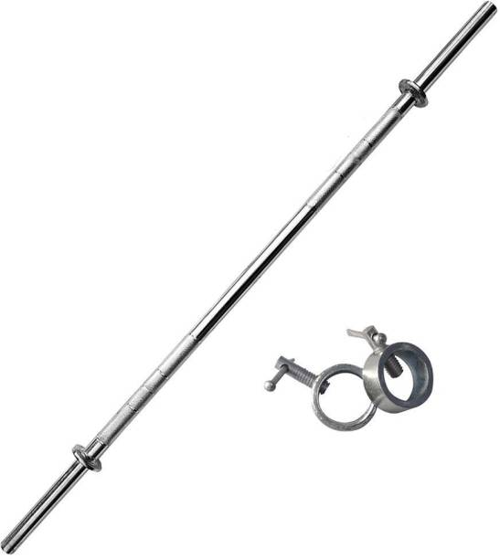 Aurion Solid Chrome 26 mm Thickness Barbell 3 Feet Weight Lifting Bar