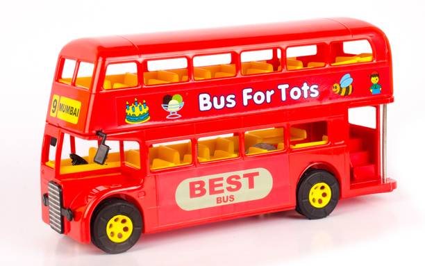 Prime Mumbai Double Decker Plastic Bus Friction Toy for kids