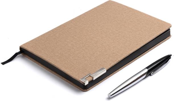 COI TAN BROWN DAILY DIARY - Stylish Multipurpose Stationery A5 Travel Journal, Monthly, Yearly Planner, Gift for Men and Women with Pen. A5 Note Pad Ruled 180 Pages