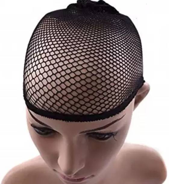 DC Flexible Free-size Hair Mesh Net Cap for Wig Black (2 pcs) Hair Tattoo/Sticker (Black) Hair Accessory Set