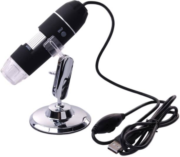 Tobo 8 LED Light Magnifier USB Digital Microscope Endoscope Zoom Camera 800X W/ Stand Holder microscope for students microscope for lab microscope with camera (Black) Objective Microscope Lens