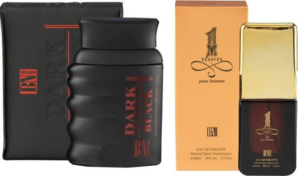 BN PARFUMS DARK BLACK & 1 MEN PERFUME Gift Pack(pack of 2) Eau de Toilette  -  200 ml