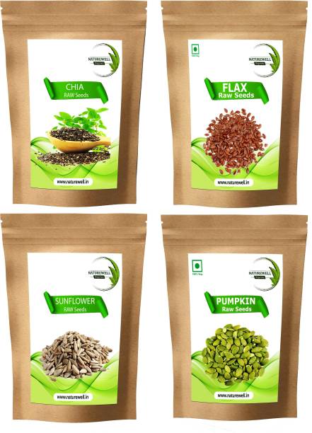 Naturewell Combo of Chia Seed/Pumpkin Seed/Sunflower Seed/Flax Seed-100g Each Seed