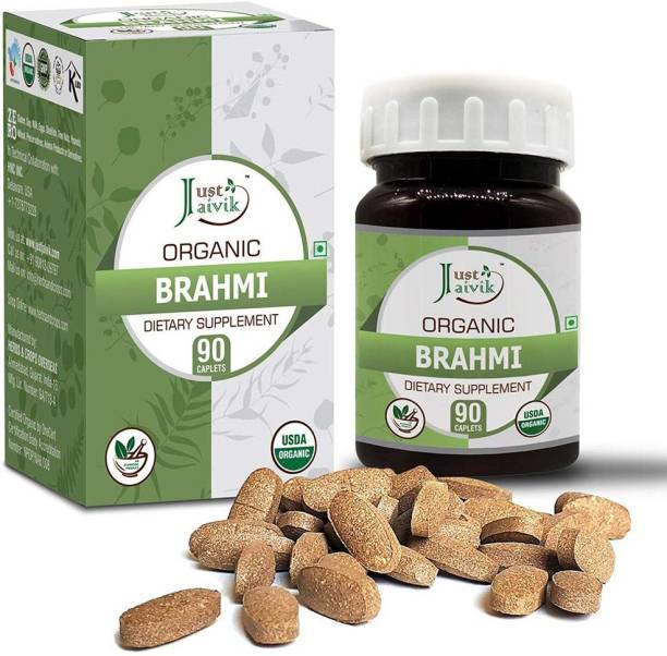 Just Jaivik Organic Brahmi Tablets - 750 mg | A Dietary Supplements