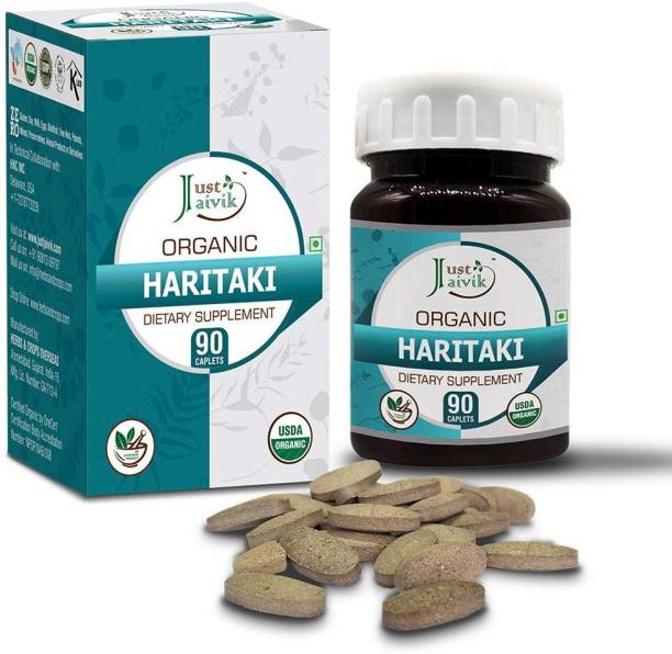 Just Jaivik Organic Haritaki Tablets - 750mg | As Dietary Supplements