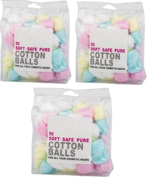 Trulex Cotton Balls, Soft, Safe & Pure, Face Care Pack of 3 (150 units)
