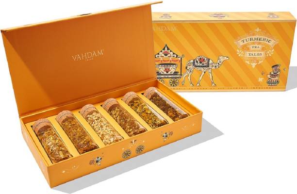Vahdam Turmeric Tea Tales - 6 Assorted Assorted Tea Blend Festive Gift Box