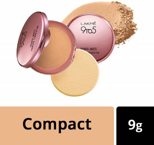 Lakmé 9 to 5 Primer + Matte Powder Foundation Compact - Rose Silk Compact