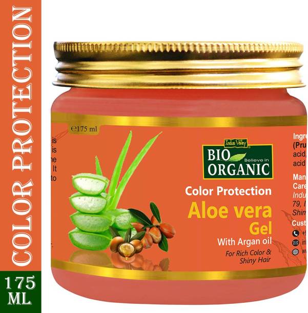 Indus Valley Bio Organic Color Protection Aloe Vera Gel With Argan Oil -For Rich Color&Shiny Hair