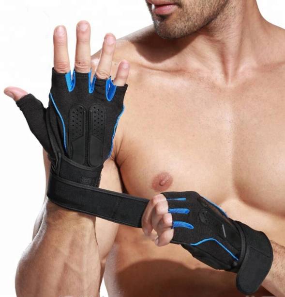Xfinity Fitness Mens Gym Gloves with 12 inch Wrist Support and Anti Slip Gym & Fitness Gloves